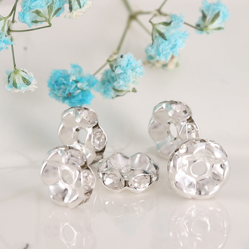 Wholesale Diamond Wheel Glass 100pcs Spacer Beads